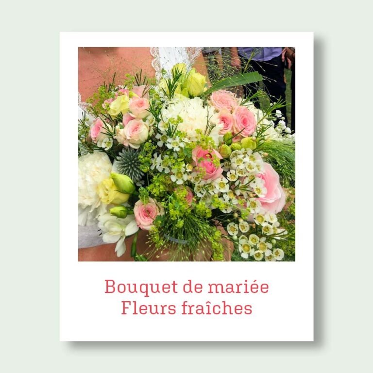 Bouquet de mariée en fleurs fraîches